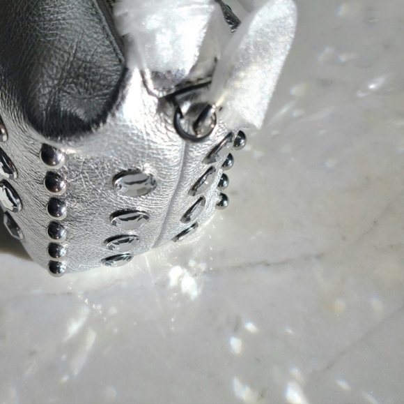 Rebecca Minkoff Stone Studded Shoulder Bag, Silver, NWT - Picture 13 of 16